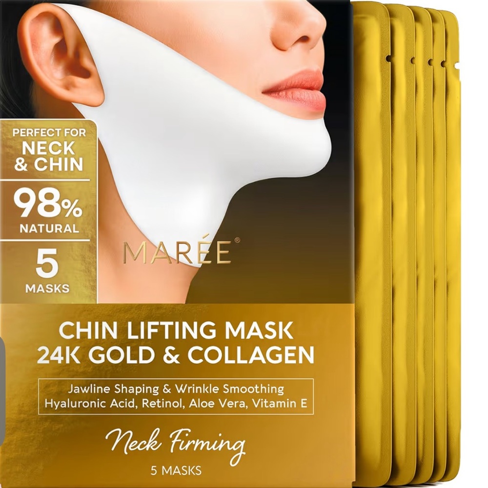 BEST SELLER 24K Gold & Collagen Chin Lifting Mask NWT NIB